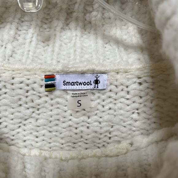 Smartwool Moon Ridge Boyfriend Wool Blend Oversized Sweater in Winter White S - Picture 5 of 11